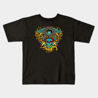 fiery skull Kids T-Shirt